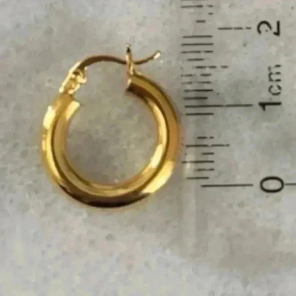 COPY - Gold Tube Chunky Hoop Earrings - Picture 5 of 5